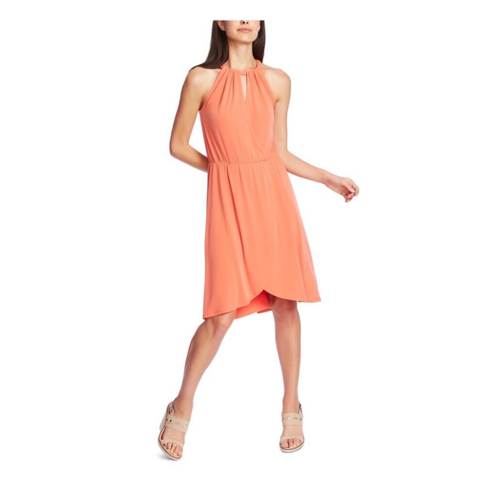 1. STATE Womens Orange Sleeveless Knee Length Tulip Party Dress Size: XS